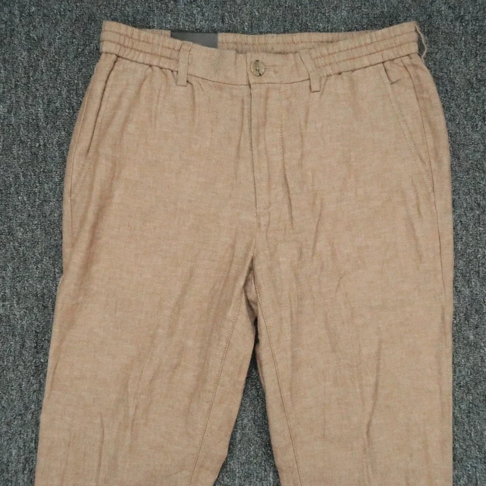 Banana Republic Pants Mens 31x30 Beige Linen Blend Mason Athletic Tapered Fit